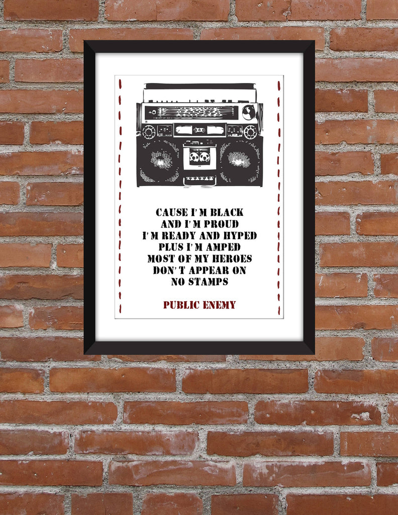 Public Enemy Fight the Power Lyrics Unframed Print