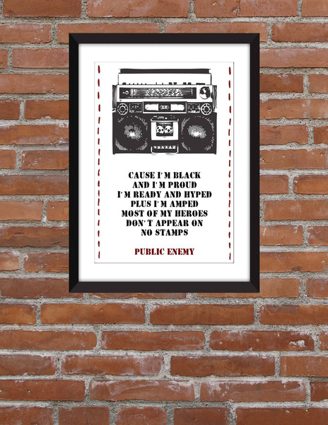 Public Enemy Fight the Power Lyrics - Unframed Print