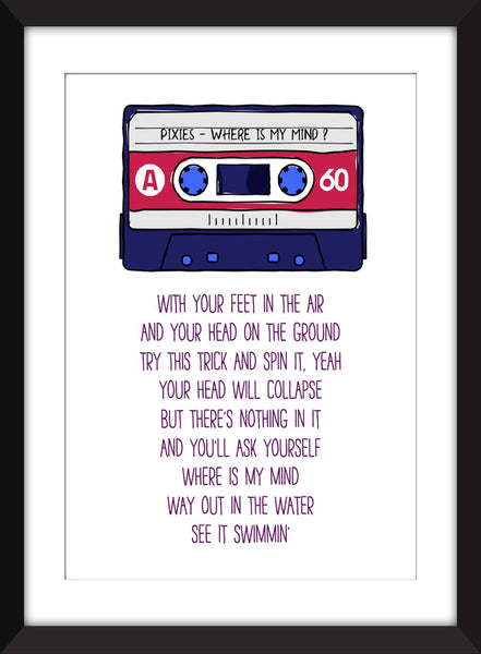 Pixies Where Is My Mind Lyrics - Unframed Print