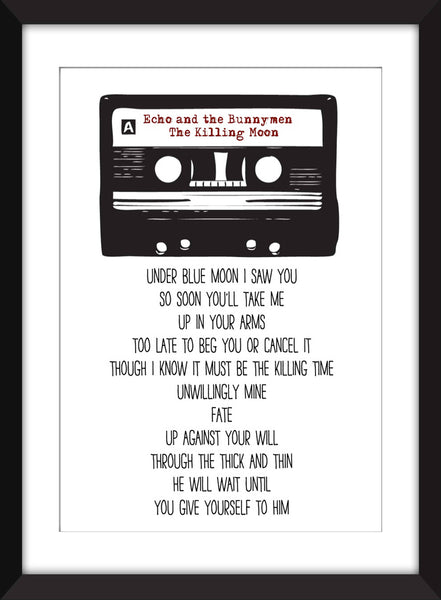 Echo and the Bunnymen The Killing Moon Lyrics - Unframed Print