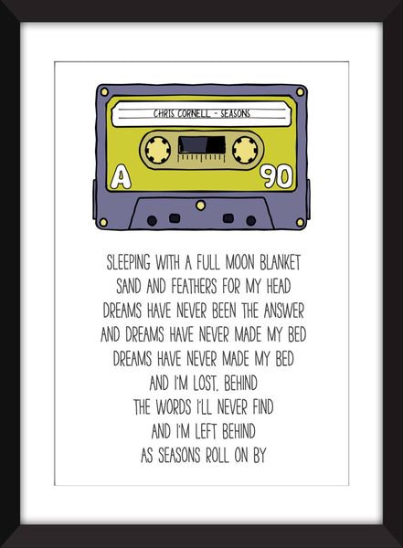 Chris Cornell (Soundgarden) Seasons Lyrics - Unframed Print