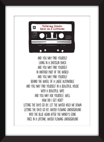 Talking Heads Once in a Lifetime Lyrics - Unframed Print