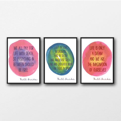 Set of 3 Bill Hicks Quotes - Unframed Prints