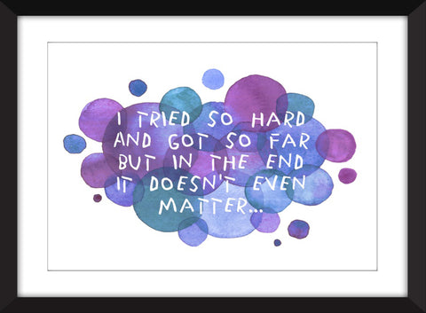 Linkin Park In the End Lyrics - Unframed Print