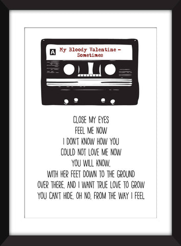 My Bloody Valentine Sometimes Lyrics - Unframed Print