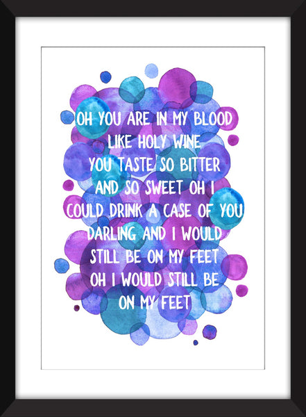 Joni Mitchell A Case of You Lyrics - Unframed Print