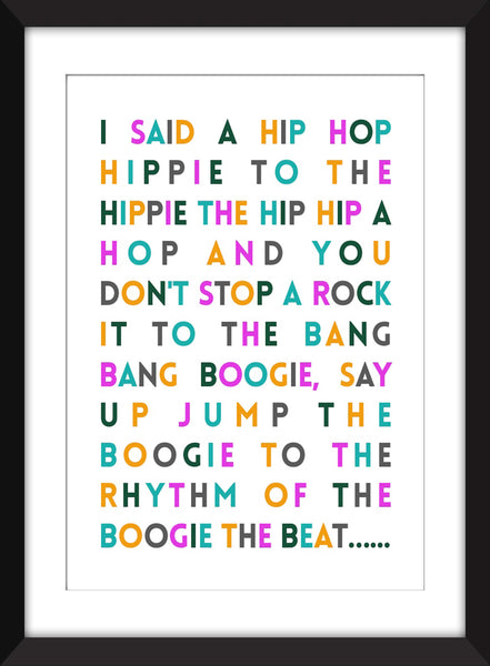 Sugarhill Gang Rapper's Delight Lyrics - Unframed Typography Print