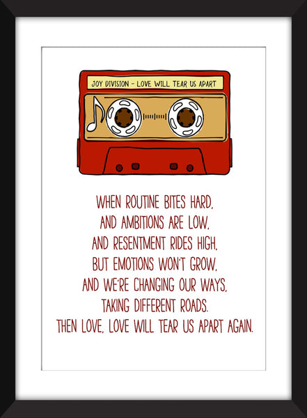 Joy Division Love Will Tear Us Apart Lyrics - Unframed Print