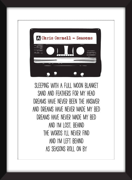 Chris Cornell (Soundgarden) Seasons Lyrics - Unframed Print