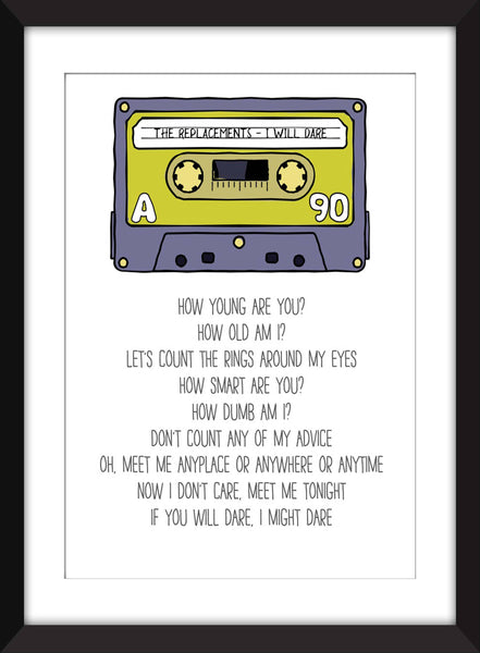 The Replacements I Will Dare Lyrics - Unframed Print