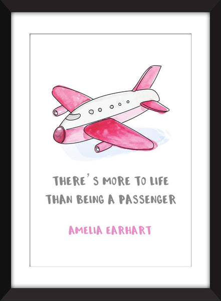 Amelia Earhart "Passenger" Quote Unframed Print