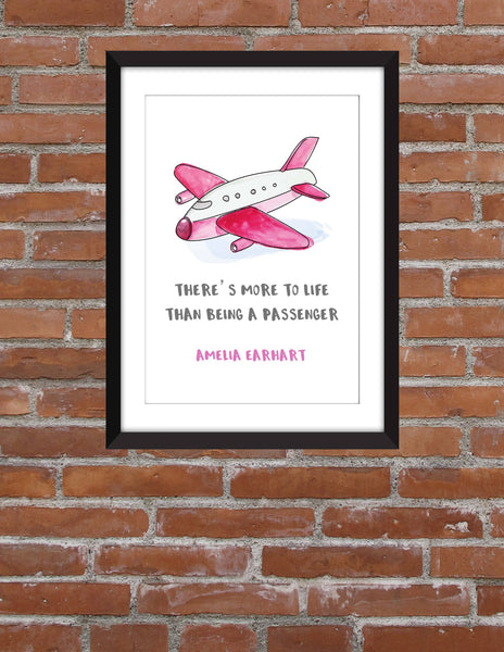 Amelia Earhart "Passenger" Quote Unframed Print