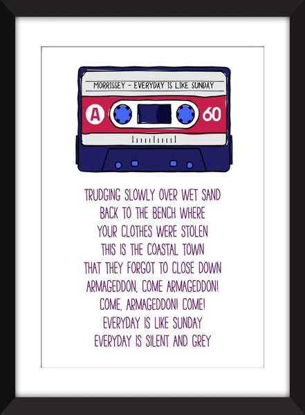 Morrissey Everyday is Like Sunday Lyrics - Unframed Print