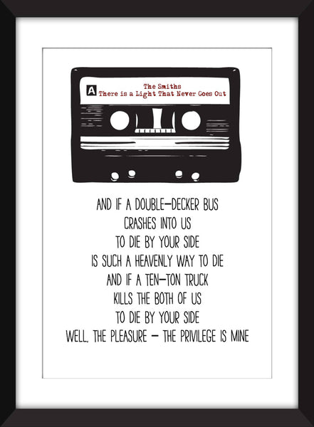 The Smiths There is a Light that Never Goes Out Lyrics - Unframed Print