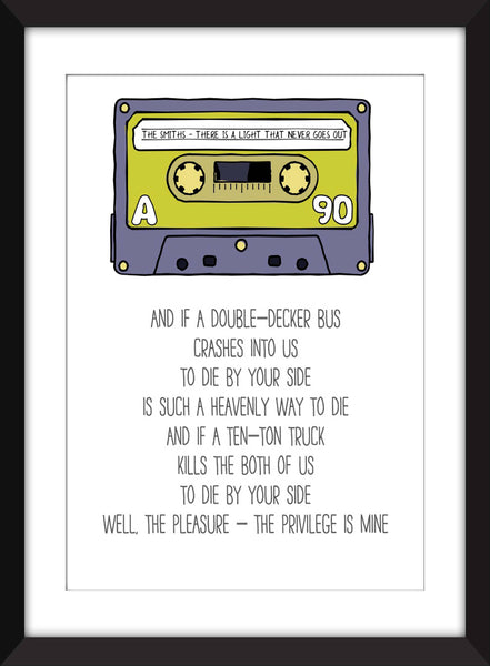 The Smiths There is a Light that Never Goes Out Lyrics - Unframed Print