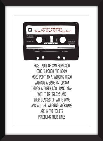 Arctic Monkeys Fake Tales of San Francisco Lyrics Unframed Print