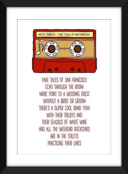 Arctic Monkeys Fake Tales of San Francisco Lyrics Unframed Print