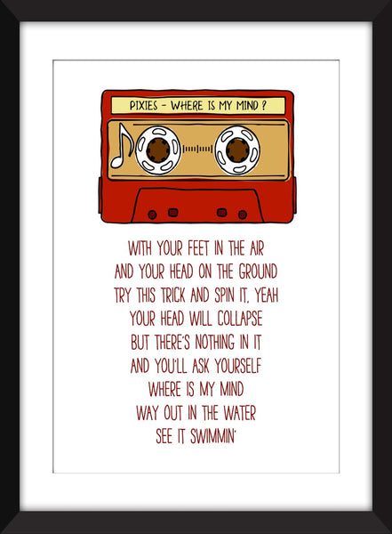 Pixies Where Is My Mind Lyrics - Unframed Print