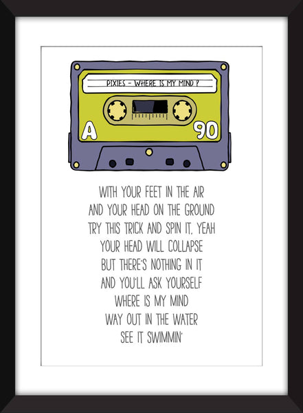 Pixies Where Is My Mind Lyrics - Unframed Print