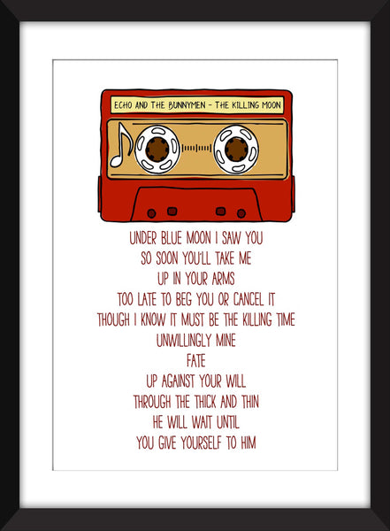 Echo and the Bunnymen The Killing Moon Lyrics - Unframed Print