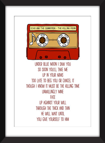 Echo and the Bunnymen The Killing Moon Lyrics - Unframed Print