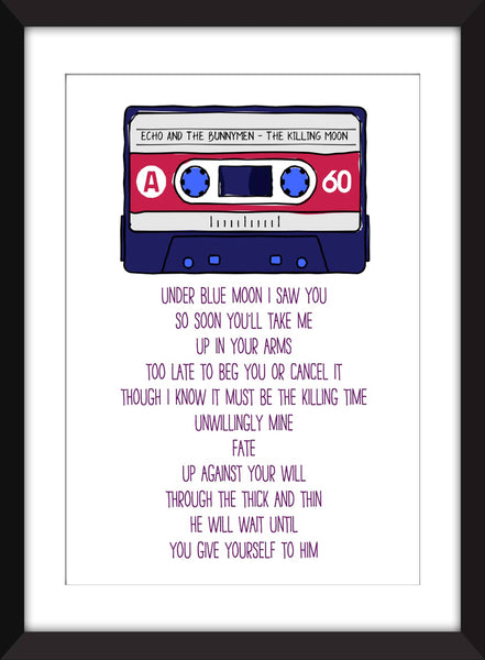 Echo and the Bunnymen The Killing Moon Lyrics - Unframed Print