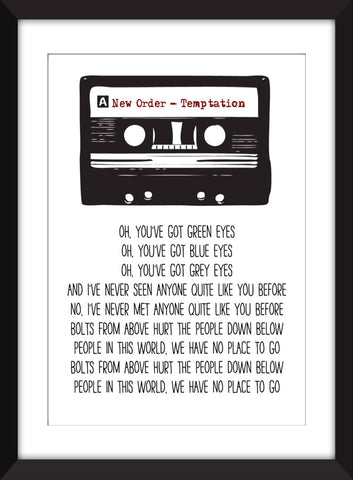 New Order Temptation Lyrics - Unframed Print