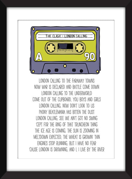 The Clash London Calling Lyrics - Unframed Print