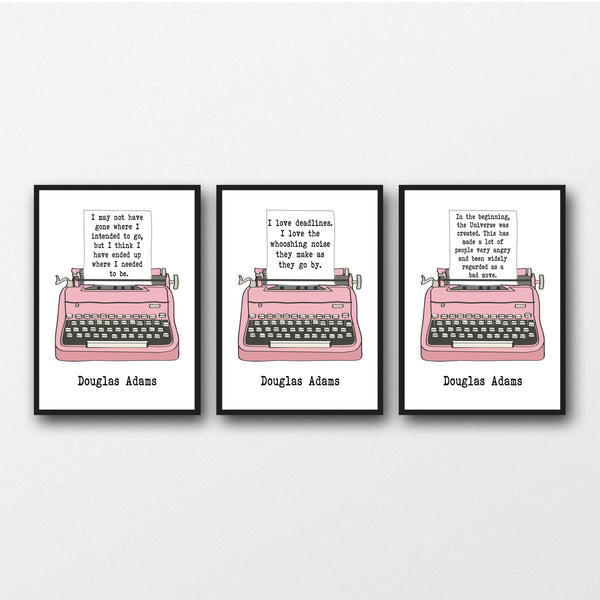 Set of 3 Douglas Adams Quotes - Unframed Prints