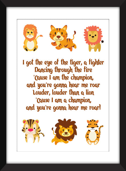 Katy Perry Roar Lyrics Unframed Children's Print