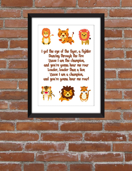 Katy Perry Roar Lyrics Unframed Children's Print