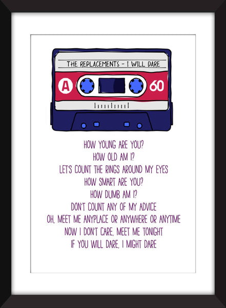 The Replacements I Will Dare Lyrics - Unframed Print
