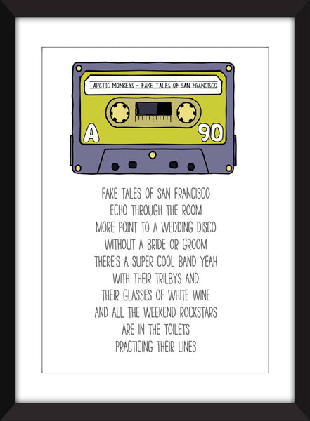 Arctic Monkeys Fake Tales of San Francisco Lyrics Unframed Print