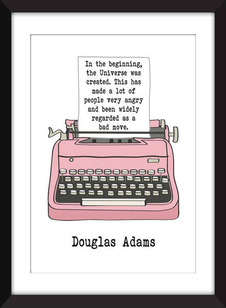 Douglas Adams Universe Quote - Unframed Print