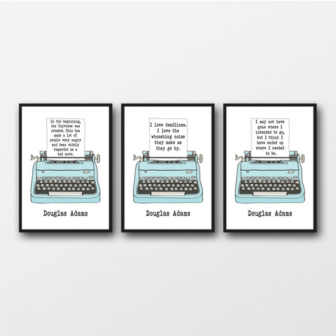 Set of 3 Douglas Adams Quotes - Unframed Prints