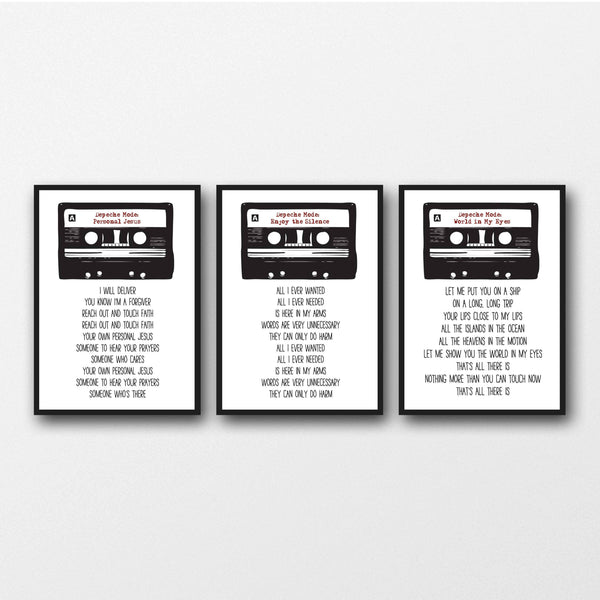 Set of 3 Depeche Mode Violator Lyrics - Unframed Prints