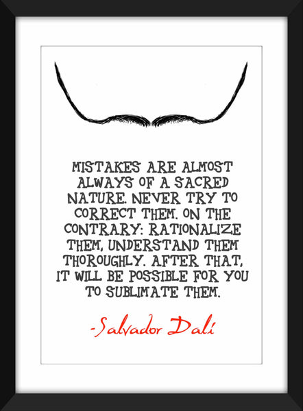 Salvador Dali "Mistakes" Quote - Unframed Print