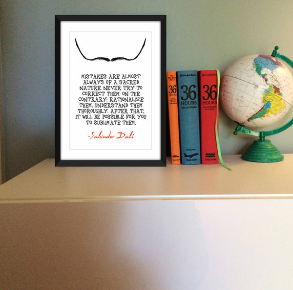 Salvador Dali "Mistakes" Quote - Unframed Print