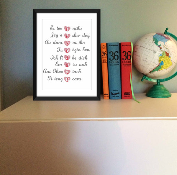 I Love You in All Languages -  Unframed Print