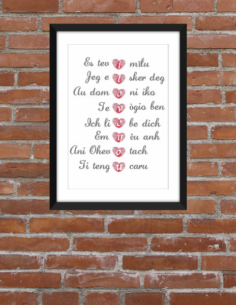 I Love You in All Languages -  Unframed Print