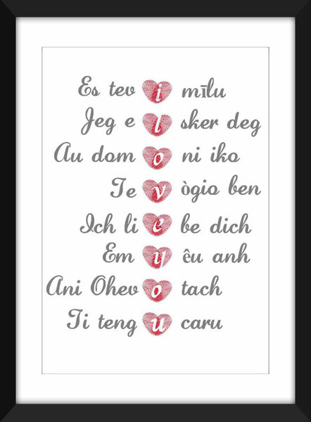 I Love You in All Languages -  Unframed Print