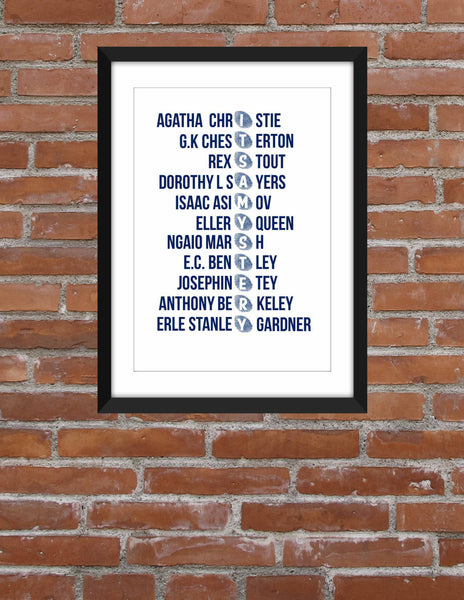 Classic Mystery Writers - Unframed Print