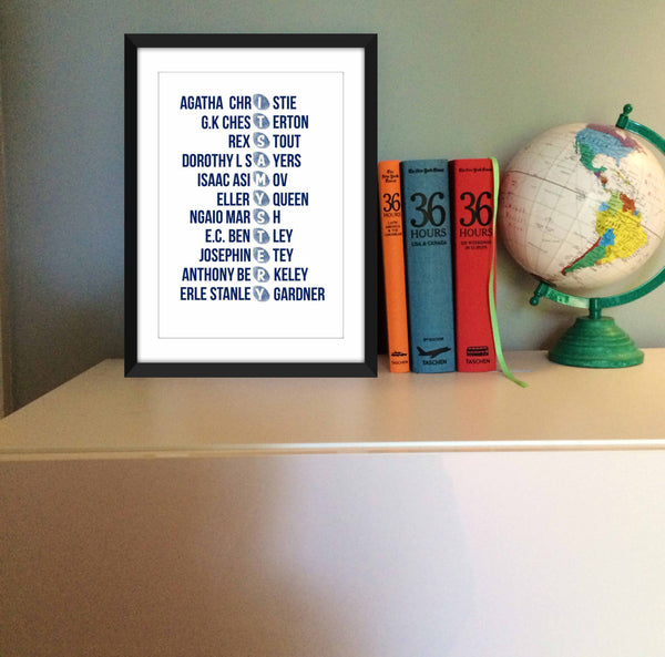 Classic Mystery Writers - Unframed Print