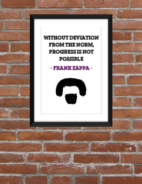 Frank Zappa "Deviation From the Norm" Quote - Unframed Print